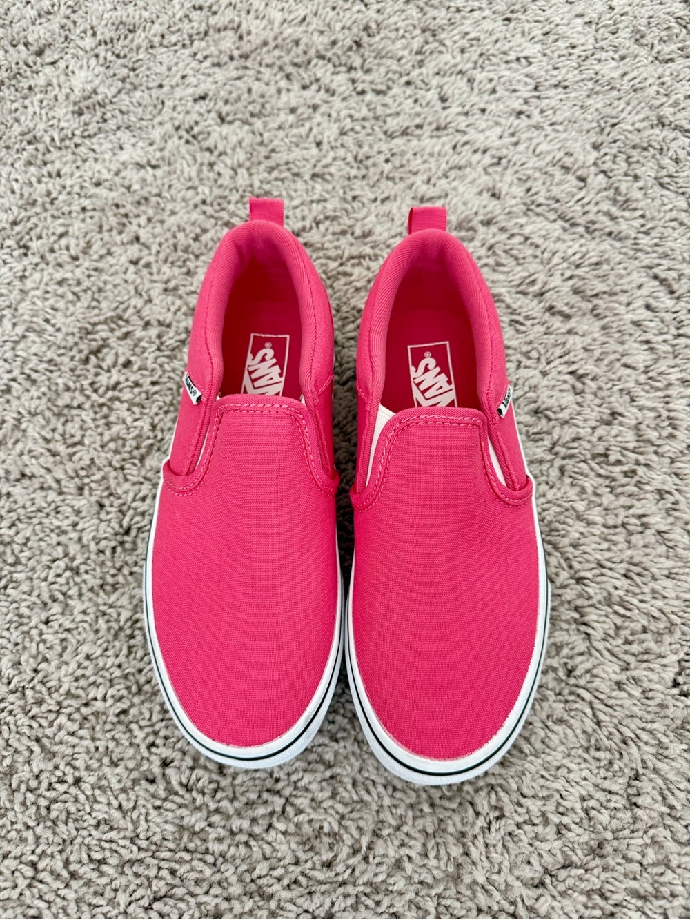 NWOT Vans Kids Classic Slip-On Canvas Sneakers in Bright Pink